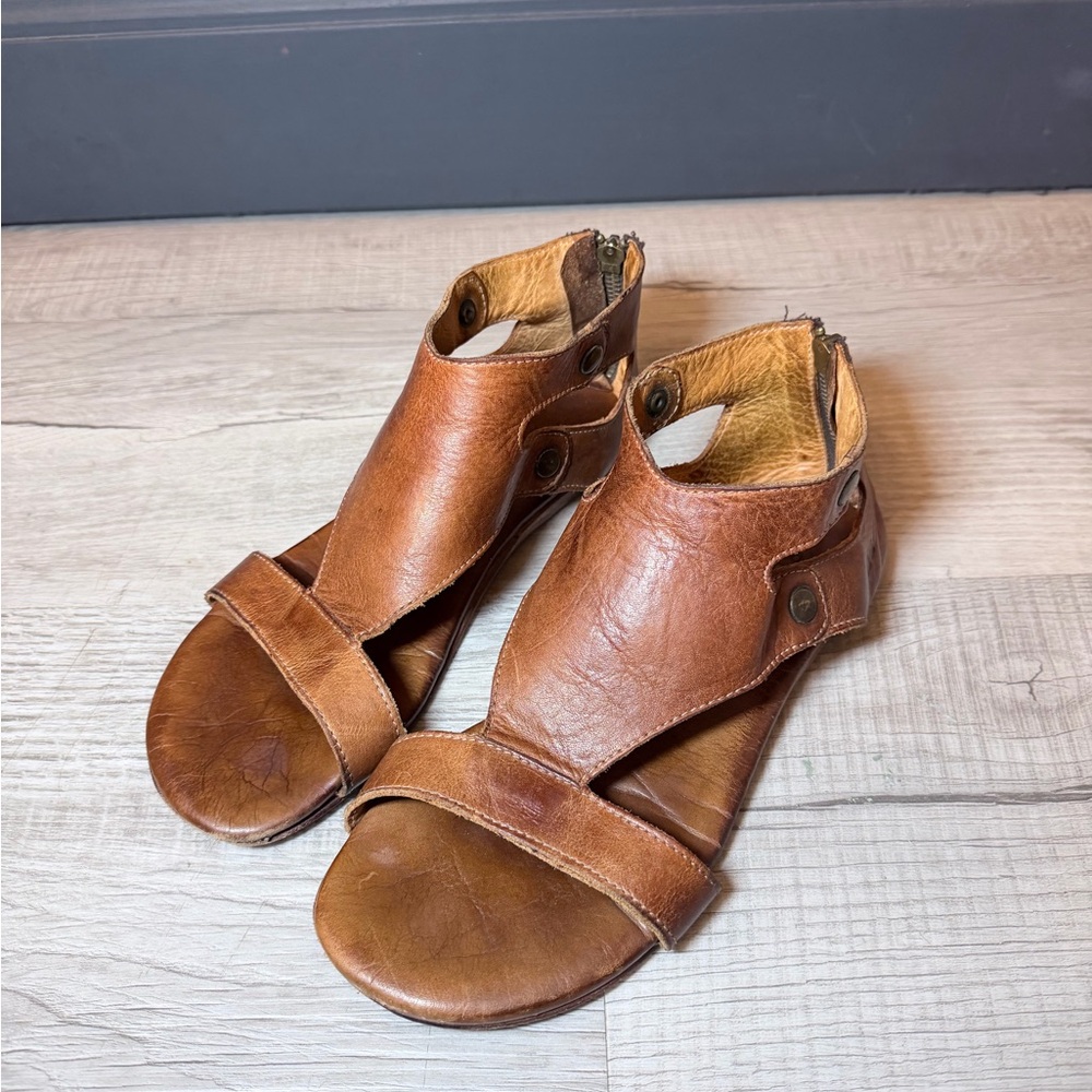 Bed Stu Brown Distressed Leather Sandals Size 7 Boho